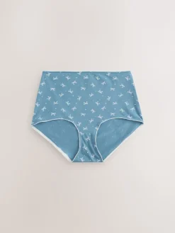 Next Full Brief Cotton Rich Knickers 7 Pack Blue Bows Outlet