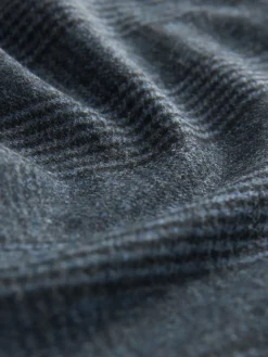 Next Blue Check N. Premium Barrel Leg Trousers With Wool New