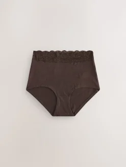 Next Blue Ditsy Floral Full Brief Cotton Lace Knickers 4 Pack Online