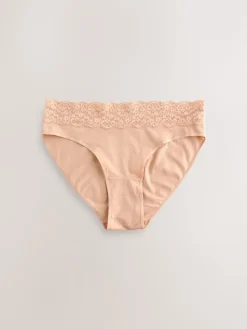 Next Blue Ditsy Floral High Leg Cotton Lace Knickers 4 Pack Best