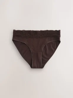 Next Blue Ditsy Floral High Leg Cotton Lace Knickers 4 Pack Best