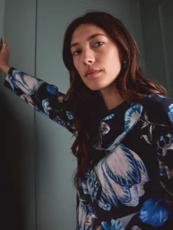 Next Blue Floral Kew Collection Long Sleeve Pyjamas Clearance