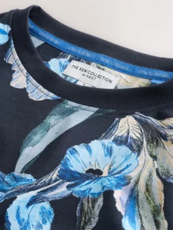 Next Blue Floral Kew Collection Long Sleeve Pyjamas Clearance