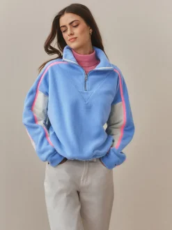 Next Half Zip Fleece with Colourblock Panels Blue Online