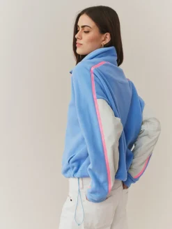 Next Half Zip Fleece with Colourblock Panels Blue Online