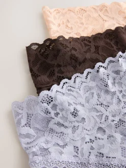 Next High Leg All Over Lace Knickers 3 Pack Blue Clearance