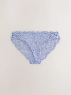 Next Blue High Leg Ultimate Comfort Lace Knickers 2 Pack Outlet