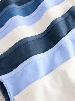 Next High Waist High Leg Cotton and Lace Knickers 7 Pack Blue Outlet