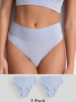 Next High Waist High Leg Ultimate Comfort Knickers 2 Pack Blue Online