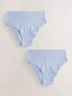 Next High Waist High Leg Ultimate Comfort Knickers 2 Pack Blue Online