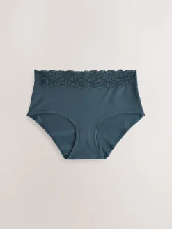 Next Blue Midi Cotton and Lace Knickers 7 Pack Hot