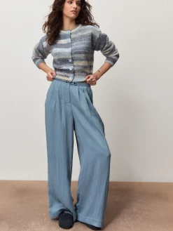 Next Spacedye Knitted Crew Neck Cardigan Blue Multi Discount