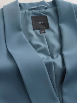 Next Blue Relaxed Ruched Sleeve Blazer Online