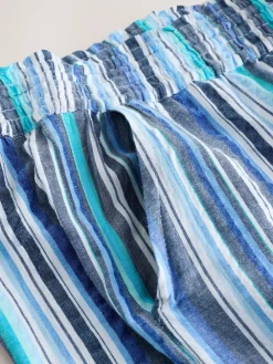 Next Pull On Wide Leg Trousers Blue Stripe Sale