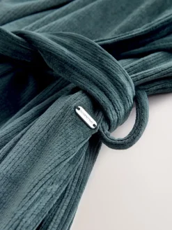 Next Studio Cosy Ribbed Dressing Gown Blue Sale