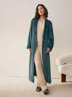 Next Studio Cosy Ribbed Dressing Gown Blue Sale
