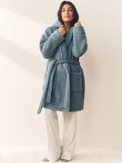 Next Teddy Dressing Gown Blue New