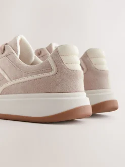 Next Blush Pink Forever Comfort® Panelled Retro Lace-Up Trainers Online