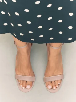 Next Blush Pink Standard/Wide Fit Block Heel Sandals New