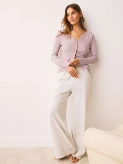 Next Blush Pink Thermal Base Layer Lace Trim Cardigan Hot