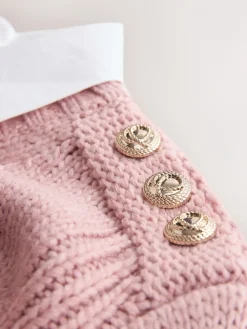 Next V-Neck Knitted Shirt Layer Look Jumper Blush Pink Online