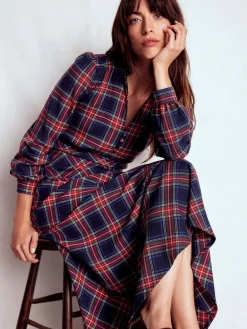 Boden Blue Cassie Check Tea Dress Online