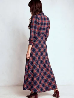 Boden Blue Cassie Check Tea Dress Online