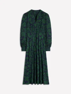 Boden Blue Ivy Smocked Midi Dress Clearance