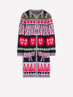 Boden Blue Long Jacquard Cardigan Outlet