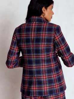 Boden Blue Stamford Wool-Blend Check Blazer Hot