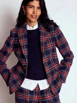 Boden Blue Stamford Wool-Blend Check Blazer Hot