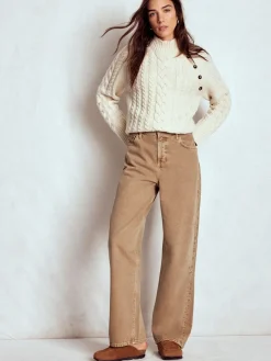 Boden Brown Full Length Barrel Leg Jeans Discount