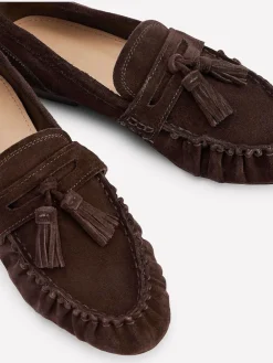 Boden Brown Soft Ruched Loafers Online