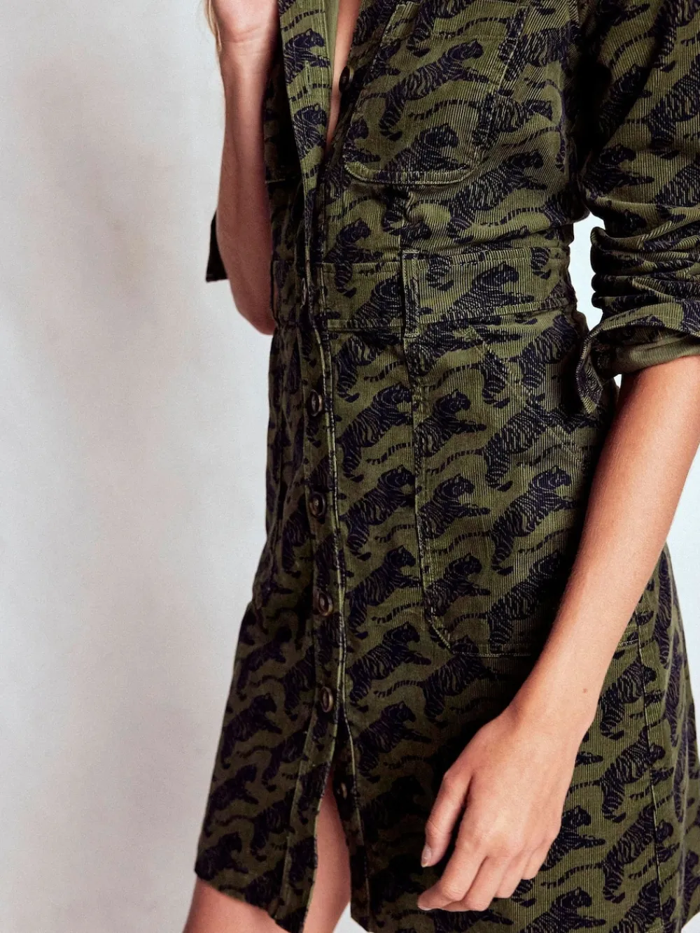 Boden Amanda Cord Short Dress Green Discount