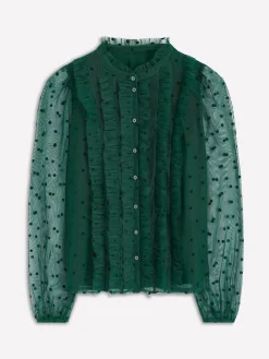 Boden Green Frilled Tulle Blouse Best