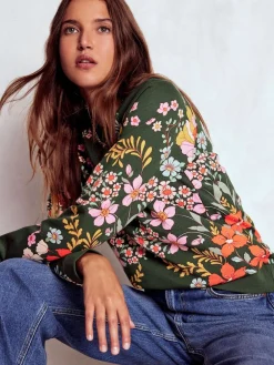 Boden Green Rosa Printed Sweatshirt