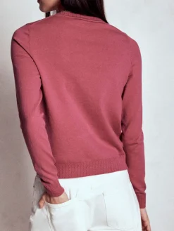 Boden Emilia Cotton Crew Jumper Pink Outlet