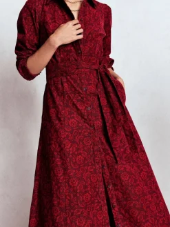 Boden Clara Cord Midi Dress Red New