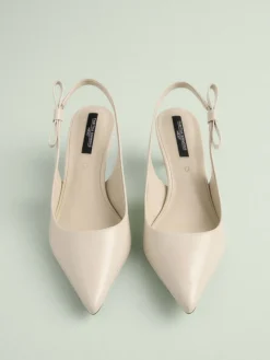 Next Tabitha Simmons x Dela Slingback Point Heels Bone Leather