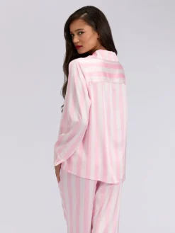 Boux Avenue Oversized Satin Revere & Pyjamas Set Pink Online