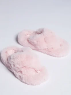 Boux Avenue Pink Ridge Sole Cross Band Slippers