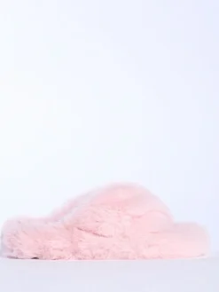 Boux Avenue Pink Ridge Sole Cross Band Slippers