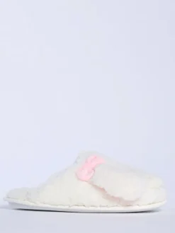 Boux Avenue White Dog Borg Mules Clearance