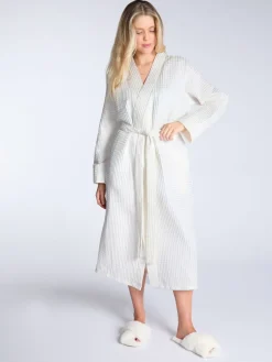Boux Avenue White Long Waffle Robe