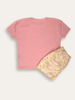 Brand Threads Black Pink and White Winnie The Pooh Short 100% Cotton Pyjama Set Online
