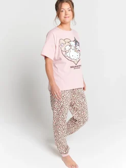 Brand Threads Pink Ladies Hello Kitty Pyjamas Set Clearance
