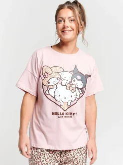 Brand Threads Pink Ladies Hello Kitty Pyjamas Set Clearance