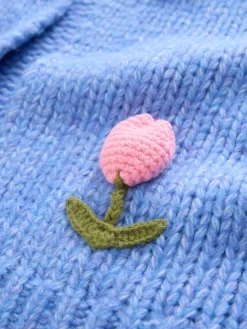 Next Bright Blue 3D Tulip Soft Touch Chunky Knit Cardigan Best