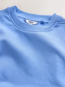 Next Relaxed Fit Essentials Longline Sweatshirt with Pockets Bright Blue Outlet
