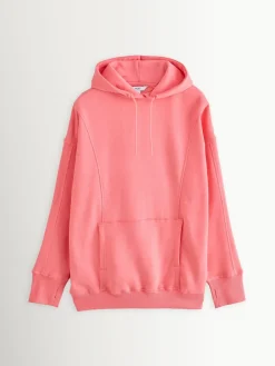 Next Bright Pink Relaxed Fit Longline Hoodie Sale